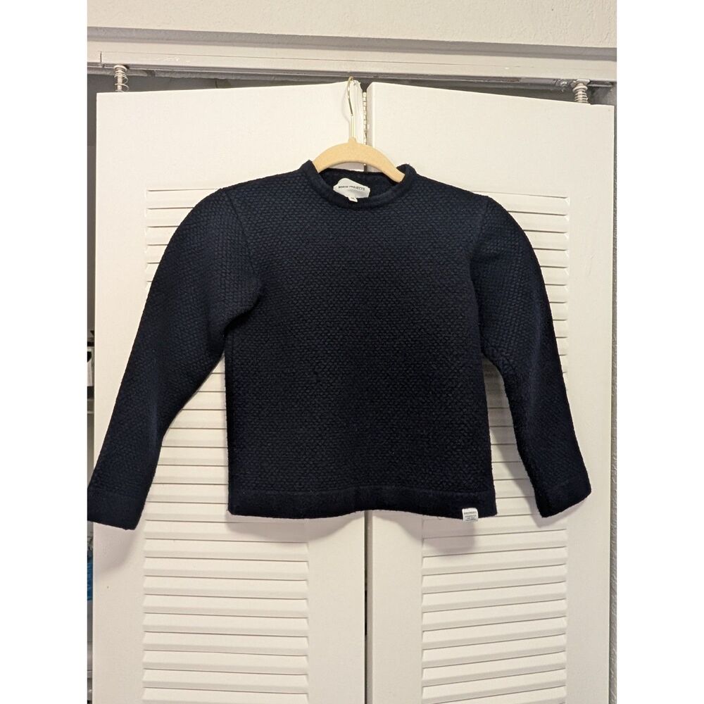 Norse Projects Textured Navy Knit Sweater XS